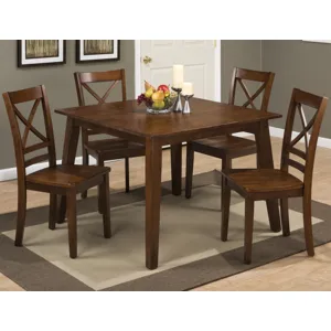 Simplicity Square Table and 4 Chair Set with X Back Chairs