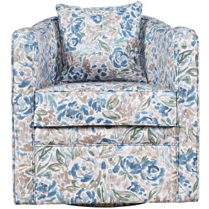 Daisy Bloom Classic Traditional Swivel Accent Armchair With Pillow