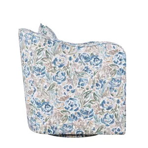 Daisy Bloom Classic Traditional Swivel Accent Armchair With Pillow