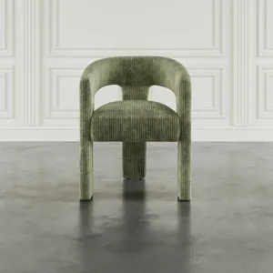 Bowen Modern Three-Leg Upholstered Accent Dining Armchair With Corduroy Fabric