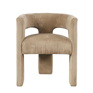 Bowen Modern Three-Leg Upholstered Accent Dining Armchair With Corduroy Fabric