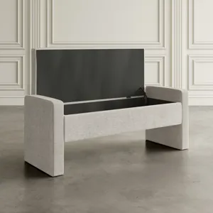 Braun 48\" Contemporary Upholstered Modern Bedroom Hallway Storage Bench
