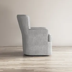 Bryson Transitional Upholstered Swivel Chair With Nailhead Trim
