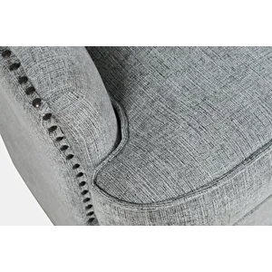 Bryson Transitional Upholstered Swivel Chair With Nailhead Trim