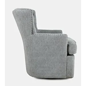 Bryson Transitional Upholstered Swivel Chair With Nailhead Trim