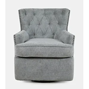 Bryson Transitional Upholstered Swivel Chair With Nailhead Trim