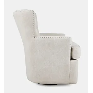 Bryson Transitional Upholstered Swivel Chair With Nailhead Trim