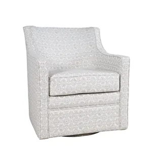 Barrett Crux Transitional Modern Textured Upholstery Swivel Accent Armchair