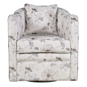 Daisy Bloom Classic Traditional Swivel Accent Armchair With Pillow