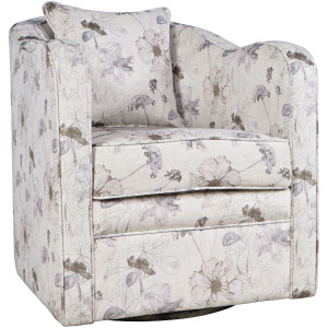 Daisy Bloom Classic Traditional Swivel Accent Armchair With Pillow