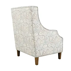Westbrook Paisley Fabric Transitional Upholstered Accent Chair With Nailhead Trim