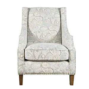 Westbrook Paisley Fabric Transitional Upholstered Accent Chair With Nailhead Trim