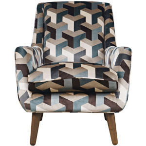 Nielsen Mid-Century Modern Upholstered Geometric Lounge Accent Chair