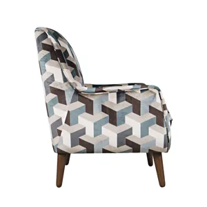 Nielsen Mid-Century Modern Upholstered Geometric Lounge Accent Chair