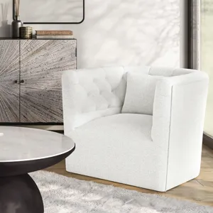 Everly Boucle Modern Transitional Swivel Accent Chair