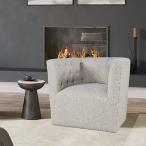 Everly Boucle Modern Transitional Swivel Accent Chair