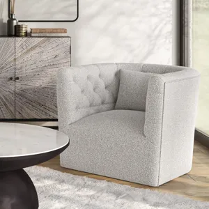 Everly Boucle Modern Transitional Swivel Accent Chair