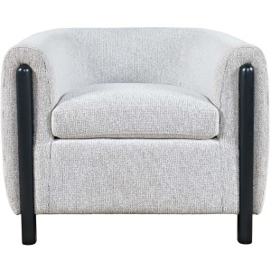 Finn Modern Upholstered Barrel Accent Chair With Exposed Frame