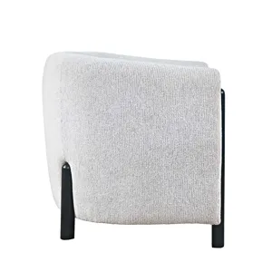 Finn Modern Upholstered Barrel Accent Chair With Exposed Frame