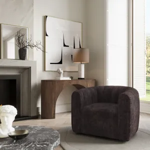 Grande Modern Barrel Swivel Upolstered Tufted Accent Chair