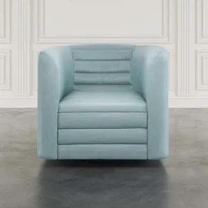 Gt Upholstered Channel Tufted Barrel Accent Swivel Chair