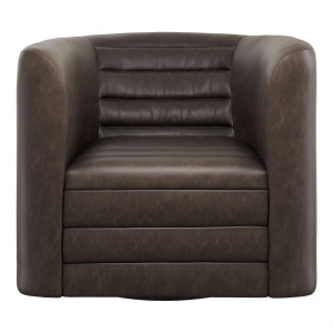 Gt Upholstered Channel Tufted Barrel Accent Swivel Chair