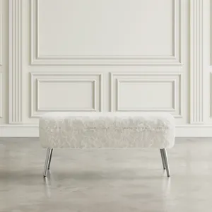 Huggy Luxury Plush Faux Fur Upholstered Storage Bench