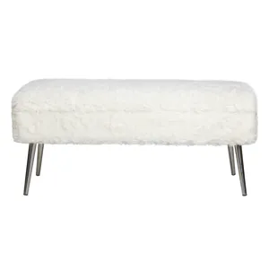 Huggy Luxury Plush Faux Fur Upholstered Storage Bench