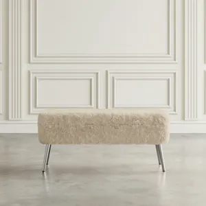 Huggy Luxury Plush Faux Fur Upholstered Storage Bench