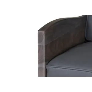 Karma Genuine Leather Solid Wood Rustic Accent Chair