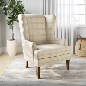 Lacroix Traditional Upholstered Wingback Accent Chair