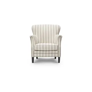 Layla Classic Upholstered Accent Chair With Nailhead Trim