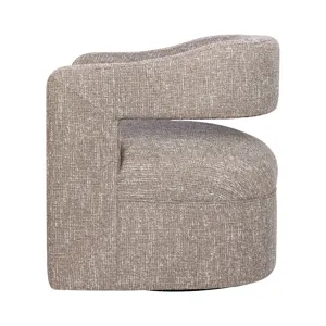 Lexy Modern Sculpted Curved Upholstered Swivel Accent Chair