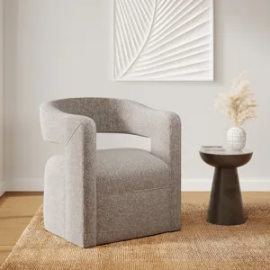 Lexy Modern Sculpted Curved Upholstered Swivel Accent Chair