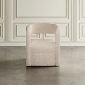 Lexy Modern Sculpted Curved Upholstered Swivel Accent Chair