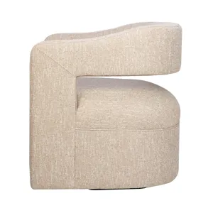 Lexy Modern Sculpted Curved Upholstered Swivel Accent Chair