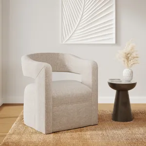 Lexy Modern Sculpted Curved Upholstered Swivel Accent Chair