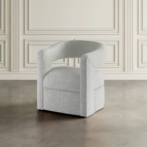 Lexy Modern Sculpted Curved Upholstered Swivel Accent Chair