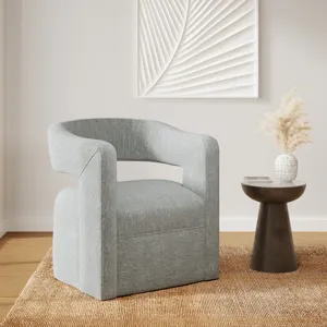 Lexy Modern Sculpted Curved Upholstered Swivel Accent Chair
