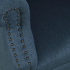 Lily Transitional Contemporary Upholstered Barrel Curved Back Accent Chair With Nailhead Trim