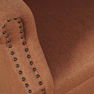 Lily Transitional Contemporary Upholstered Barrel Curved Back Accent Chair With Nailhead Trim