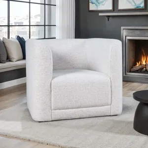 Lola Modern Contemporary Barrel Swivel Upholstered Accent Armchair