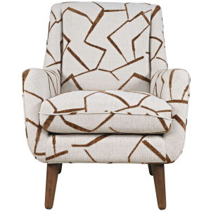 Nielsen Mid-Century Modern Upholstered Geometric Lounge Accent Chair