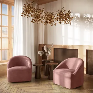 Lulu Mid-Century Modern Upholstered Casual Swivel Accent Chair