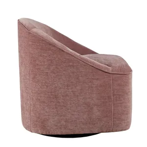 Lulu Mid-Century Modern Upholstered Casual Swivel Accent Chair