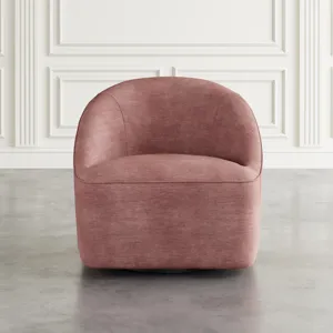 Lulu Mid-Century Modern Upholstered Casual Swivel Accent Chair