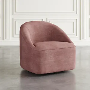 Lulu Mid-Century Modern Upholstered Casual Swivel Accent Chair