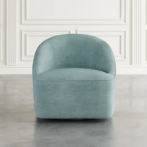 Lulu Mid-Century Modern Upholstered Casual Swivel Accent Chair