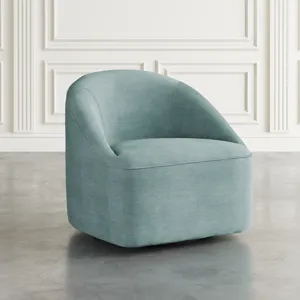 Lulu Mid-Century Modern Upholstered Casual Swivel Accent Chair