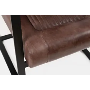Maguire Modern Industrial Genuine Leather Sled Chair